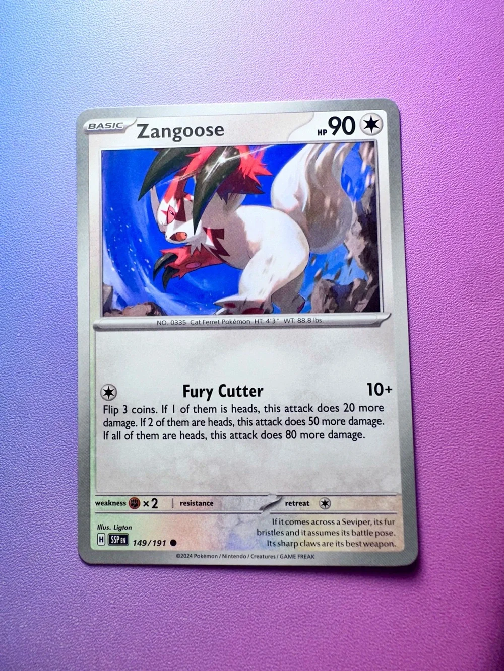 zangoose - 149/191 (common) — pokémon: surging sparks